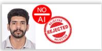 Rejected AI-generated Passport Photo Unlike AI, Passport Photo Digital will professionally edit your photo