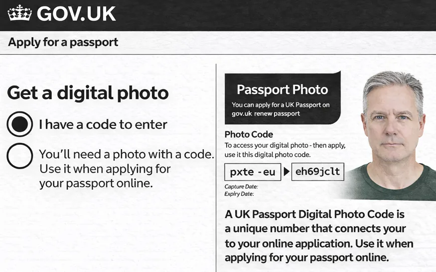 UK passport photo code USA