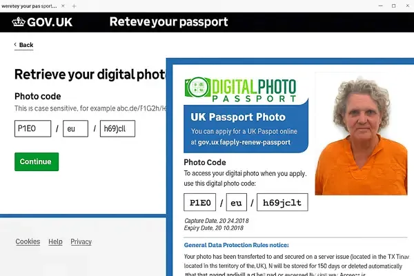 UK passport photo taken with phone USA